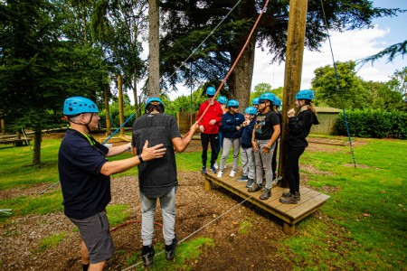 Low ropes course at Surrey Outdoor Learning