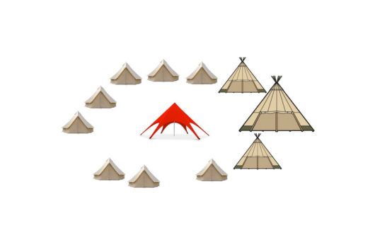 Bell tents illustration of High Ashurst accommodation for school residentials