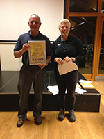 Gareth Moss collecting his award for positive contribution to the development and growth of SOLD